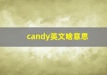 candy英文啥意思,Candy什么意思