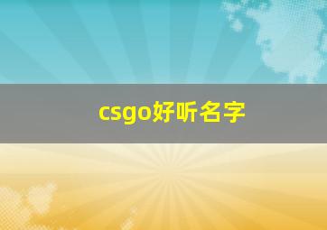 csgo好听名字