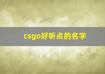 csgo好听点的名字,csgo好听游戏名