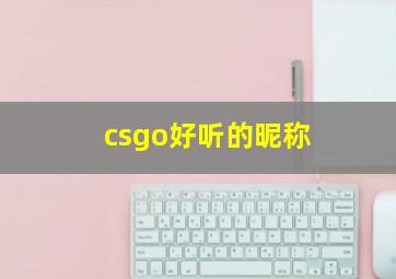 csgo好听的昵称,csgo最好听的名字