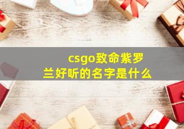 csgo致命紫罗兰好听的名字是什么,csgosg553致命紫罗兰