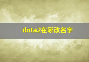 dota2在哪改名字,dota 2怎么改名字