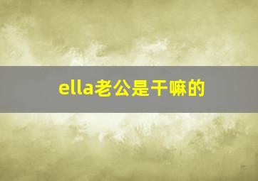 ella老公是干嘛的,Ella公开生娃过程