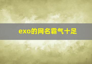 exo的网名霸气十足