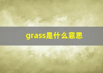 grass是什么意思,格拉斯是什么意思翻译