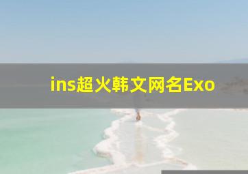 ins超火韩文网名Exo,ins超火韩文网名四个字