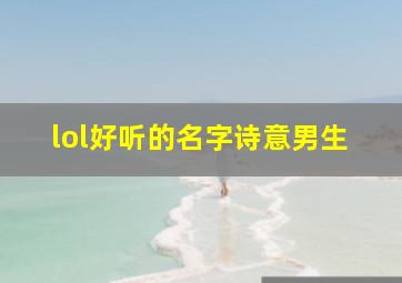 lol好听的名字诗意男生,lol名字有诗意的名字