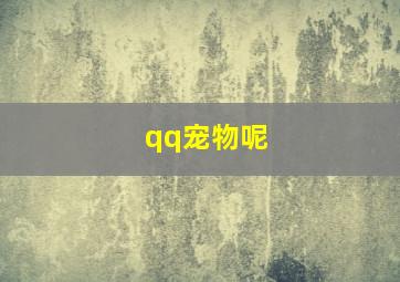 qq宠物呢,QQ宠物呢