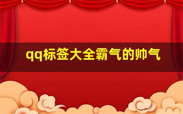 qq标签大全霸气的帅气,超拽霸气流行的qq空间个性签名