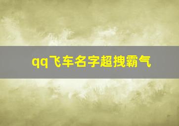 qq飞车名字超拽霸气