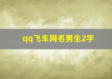 qq飞车网名男生2字,qq飞车好听昵称两个字男生