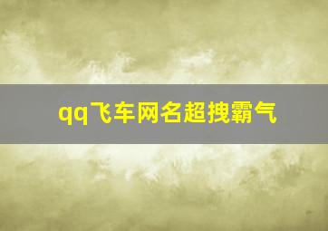 qq飞车网名超拽霸气,qq飞车网名超拽霸气男生