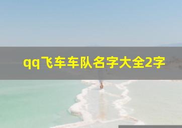 qq飞车车队名字大全2字,QQ飞车大家帮我想一个好一点的车队名字