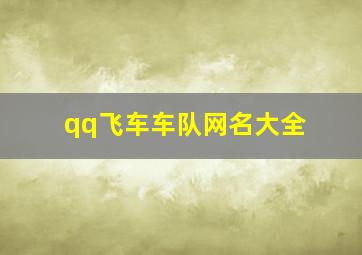 qq飞车车队网名大全,qq飞车车队名字大全可爱