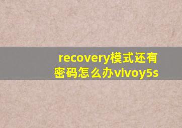 recovery模式还有密码怎么办vivoy5s