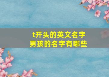 t开头的英文名字男孩的名字有哪些,t开头的英文名字 男孩