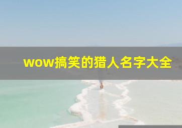 wow搞笑的猎人名字大全,《魔兽世界》里哪些玩家起的名字比较有趣